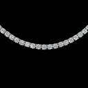 9.61 Cts 14k White Gold Round Shape Tennis Necklace - Image 3