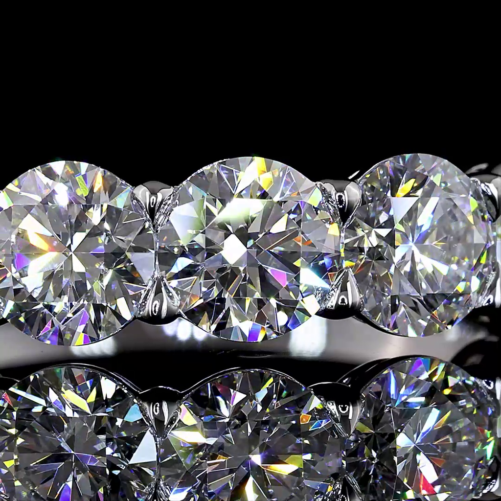 2.01 Cts 14k White Gold Round Shape 5 Stones Eternity Band - Image 4