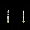 3.86 Cts 14k Two Tone Mix Shape Hanging Earring - Image 2