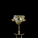 2.06 Cts 14k Yellow Gold Asscher Shape Studs Earring - Image 4