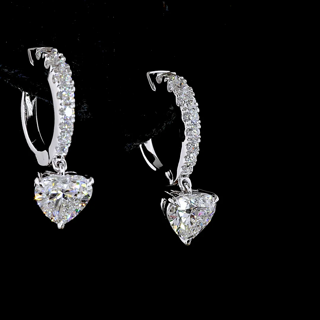 2.33 Cts 14k White Gold Mix Shape Hanging Earring - Image 4