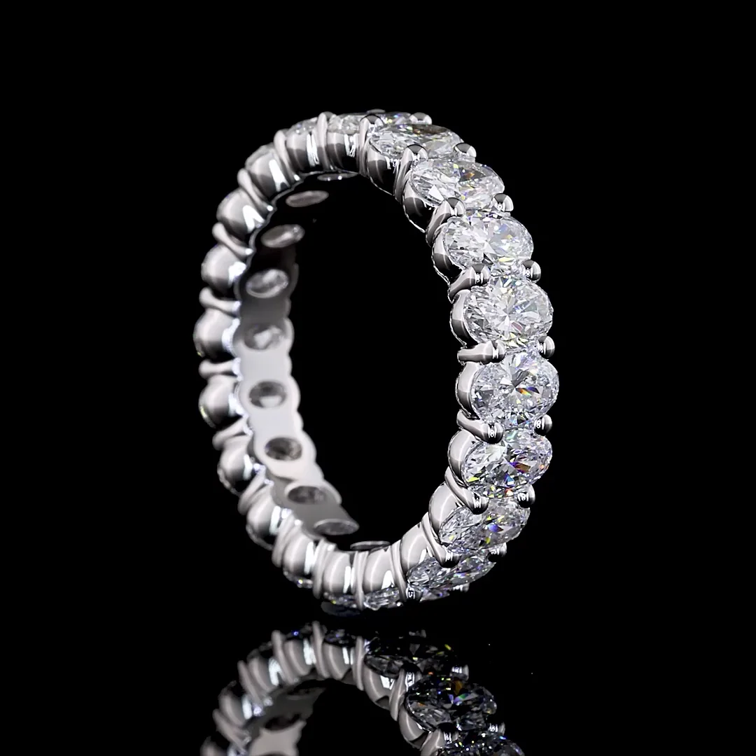 3.21 Cts 18k White Gold Oval Shape Eternity Band Eternity Band - Image 2