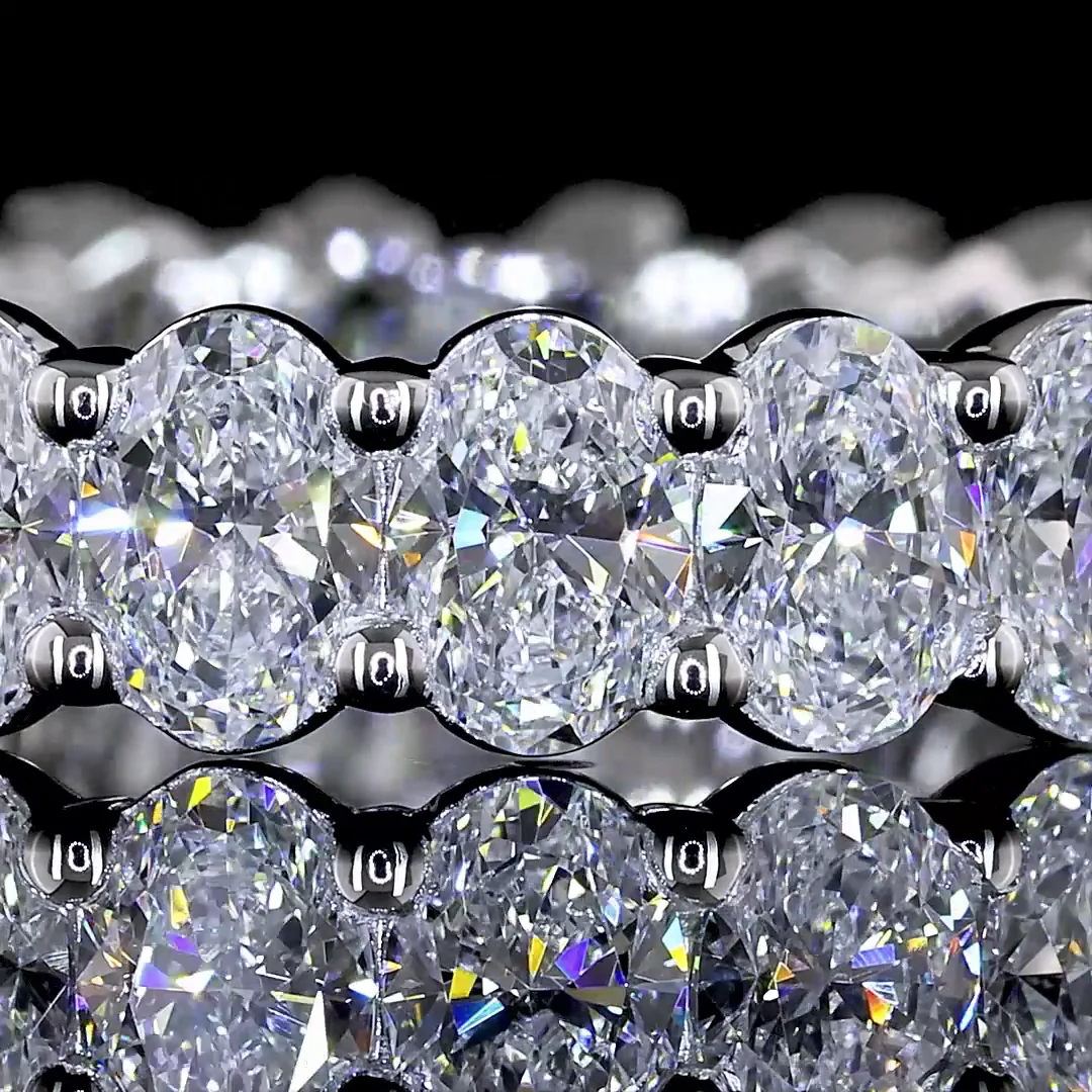 3.21 Cts 18k White Gold Oval Shape Eternity Band Eternity Band - Image 3