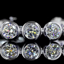 20.13 Cts 14k White Gold Round Shape Tennis Bracelet - Image 2