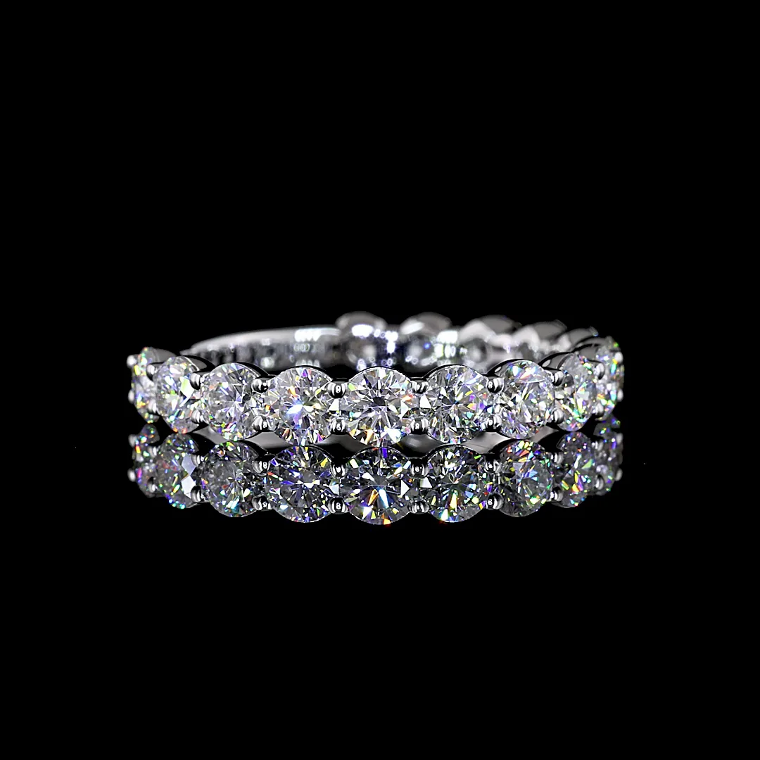 1.86 Cts 14k White Gold Round Shape 3/4 Band Eternity Band - Video