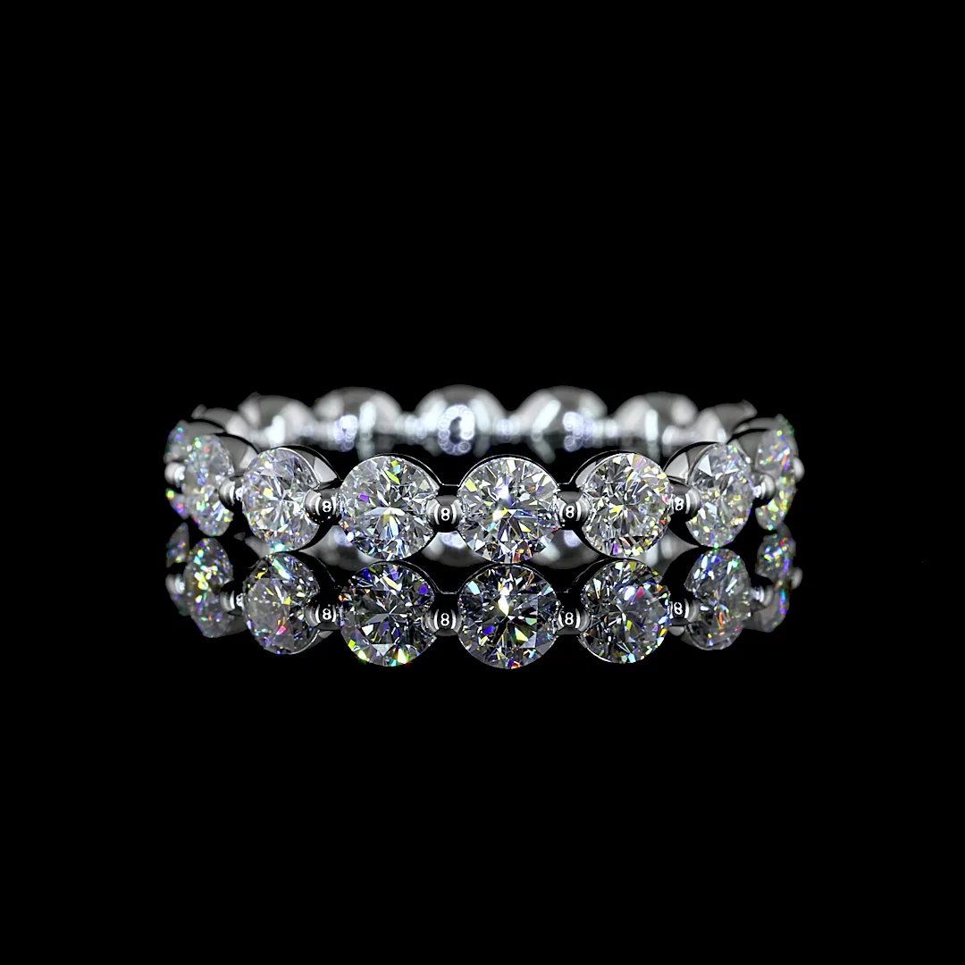 2.45 Cts 14k White Gold Round Shape Eternity Band Eternity Band - Video