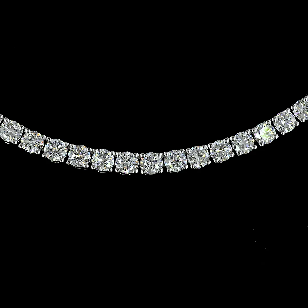 6.99 Cts 14k White Gold Round Shape Tennis Necklace - Image 3