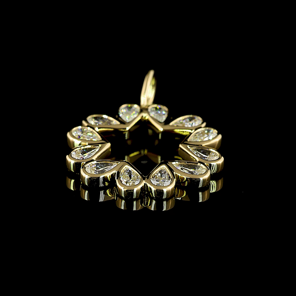1.29 Cts 14k Yellow Gold Pear Shape Pendant Pendant - Image 3