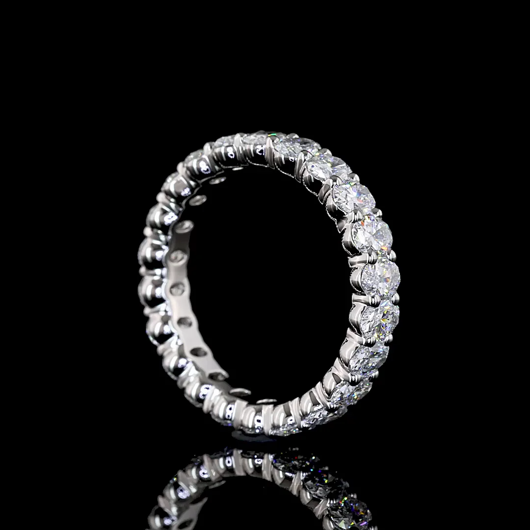 2 Cts Platinum Oval Shape Eternity Band Eternity Band - Image 2