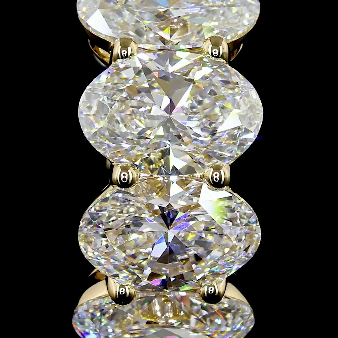 5.08 Cts 14k Yellow Gold Oval Shape Huggies Earring - Image 3