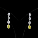 3.55 Cts 14k Two Tone Mix Shape Hanging Earring - Video
