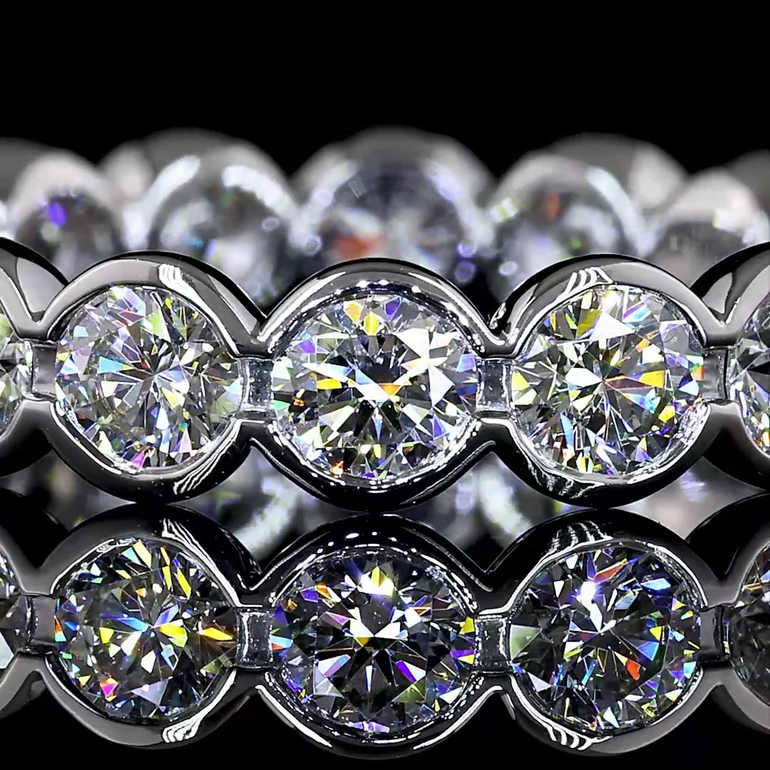 2.44 Cts 18k White Gold Round Shape Eternity Band Eternity Band - Image 3
