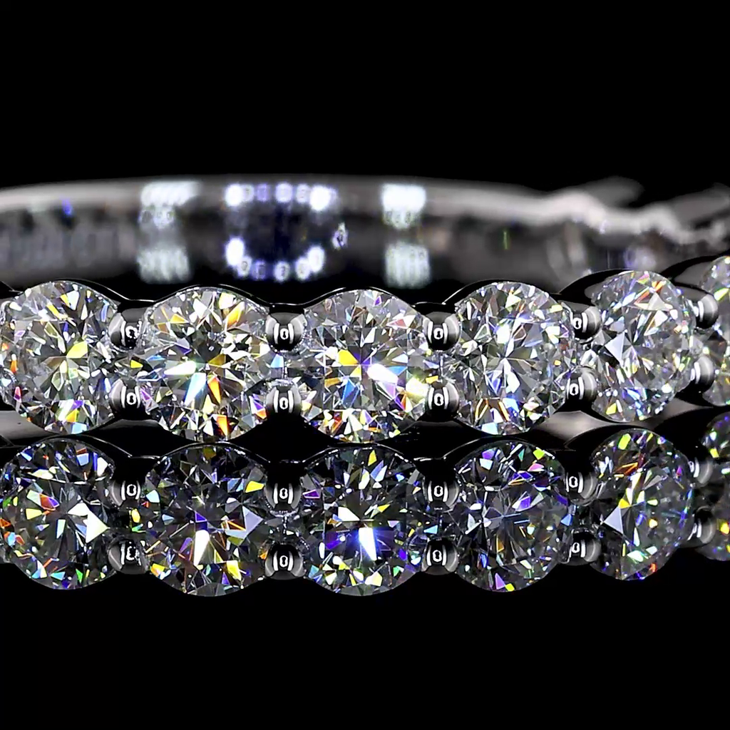 1.07 Cts 14k White Gold Round Shape 3/4 Band Eternity Band - Image 3