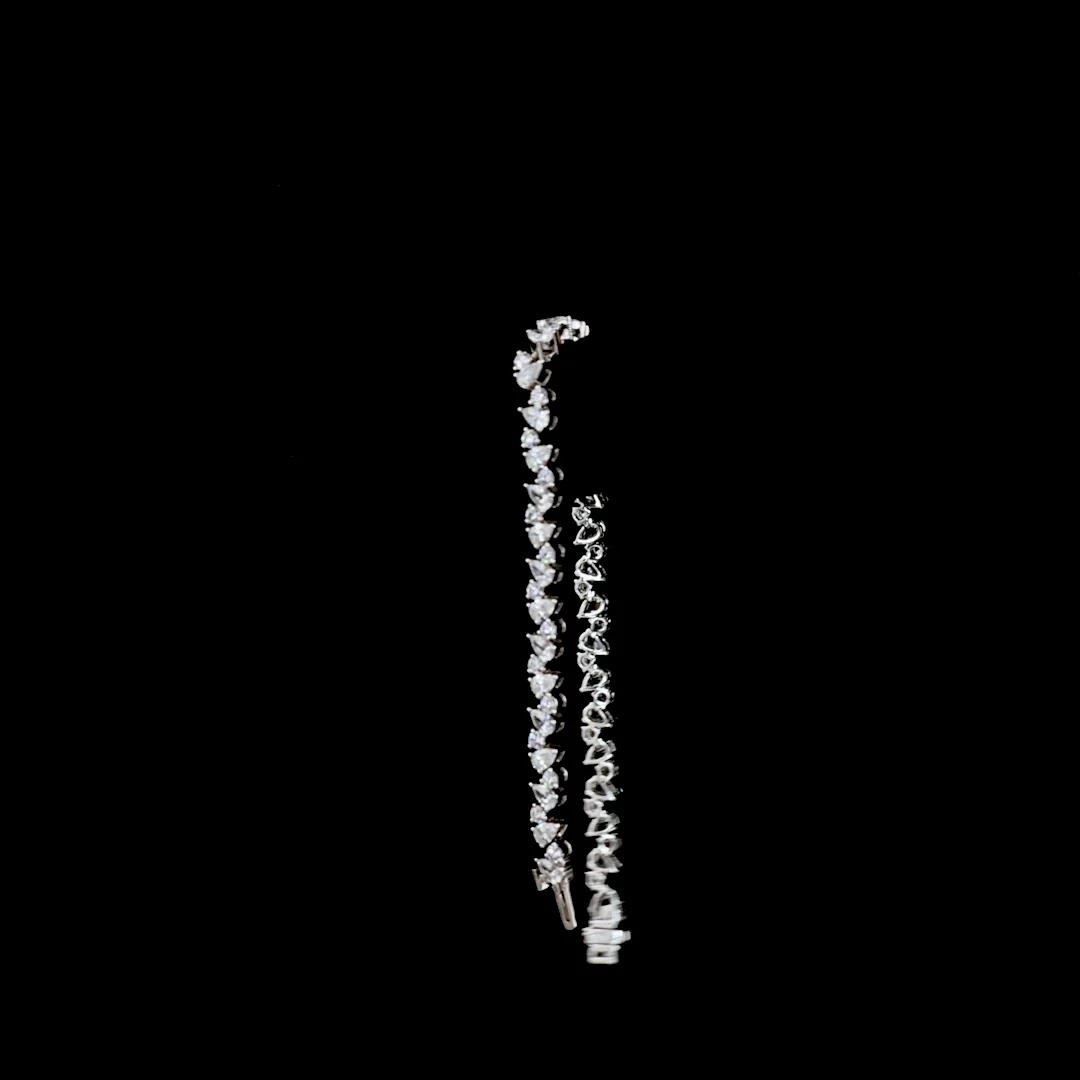 5.26 Cts 14k White Gold Mix Shape Tennis Bracelet - Image 3