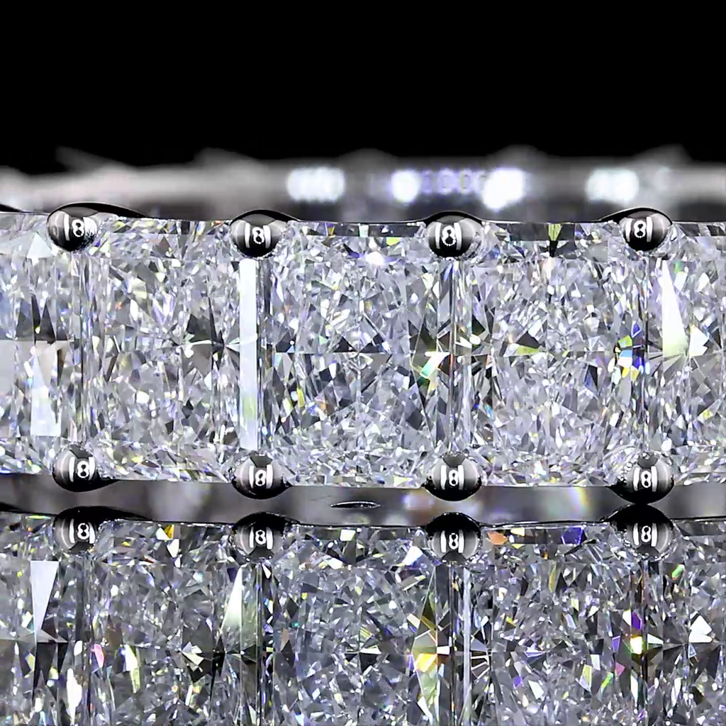 3.95 Cts 18k White Gold Radiant Shape Eternity Band Eternity Band - Image 3