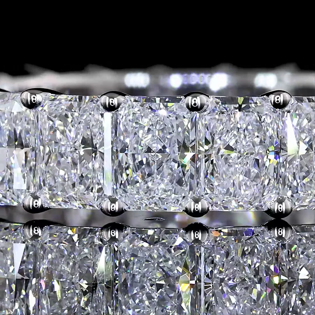 3.95 Cts 18k White Gold Radiant Shape Eternity Band Eternity Band - Image 3