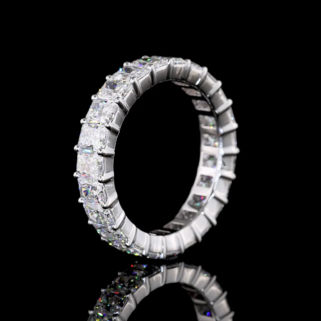 3.95 Cts 18k White Gold Radiant Shape Eternity Band Eternity Band - Image 4