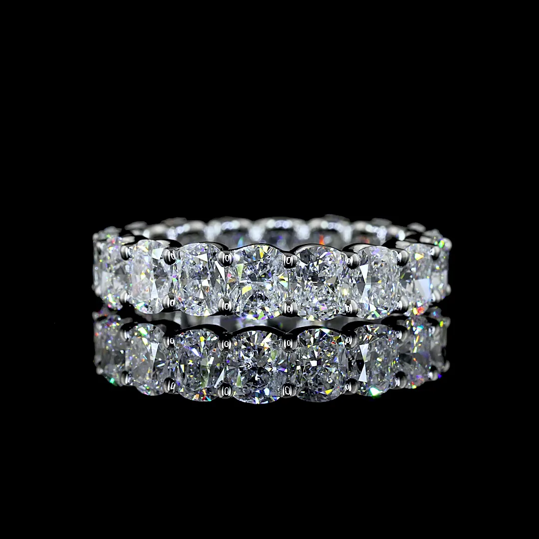 3.93 Cts Platinum Cushion Brilliant Shape Eternity Band Eternity Band - Video