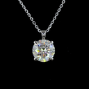 2.02 Cts 14k White Gold Round Shape Solitaire Pendant - Image 3