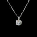 1.02 Cts 14k White Gold Round Shape Solitaire Pendant - Image 3