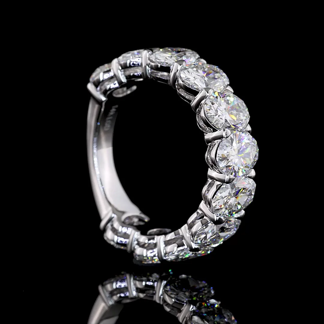 5.78 Cts 14k White Gold Oval Shape 3/4 Band Eternity Band - Image 2