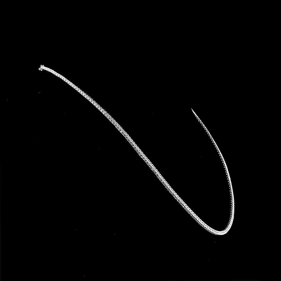 4.6 Cts 14k White Gold Round Shape Tennis Necklace - Image 3