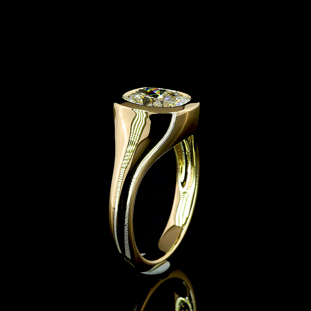 2.11 Cts 14k Yellow Gold Cushion Brilliant Shape Solitaire Ring - Image 4