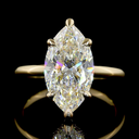 4.2 Cts 14k Yellow Gold Marquise Shape Hidden Halo Ring - Image 3