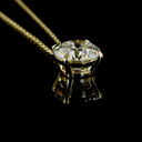 3.04 Cts 14k Yellow Gold Round Shape Solitaire Pendant - Image 2