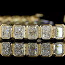 10.2 Cts 14k Yellow Gold Radiant Shape Tennis Bracelet - Image 2