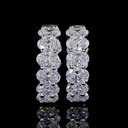6.18 Cts 14k White Gold Oval Shape Huggies Earring - Video