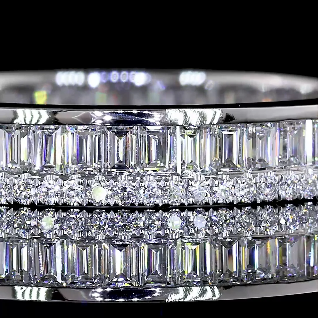 1.05 Cts 14k White Gold Mix Shape Eternity Band Eternity Band - Image 3