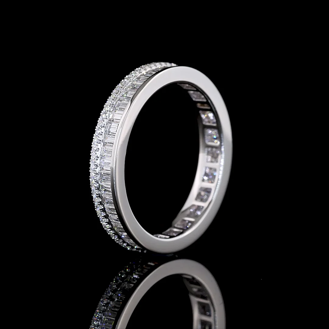 1.05 Cts 14k White Gold Mix Shape Eternity Band Eternity Band - Image 4