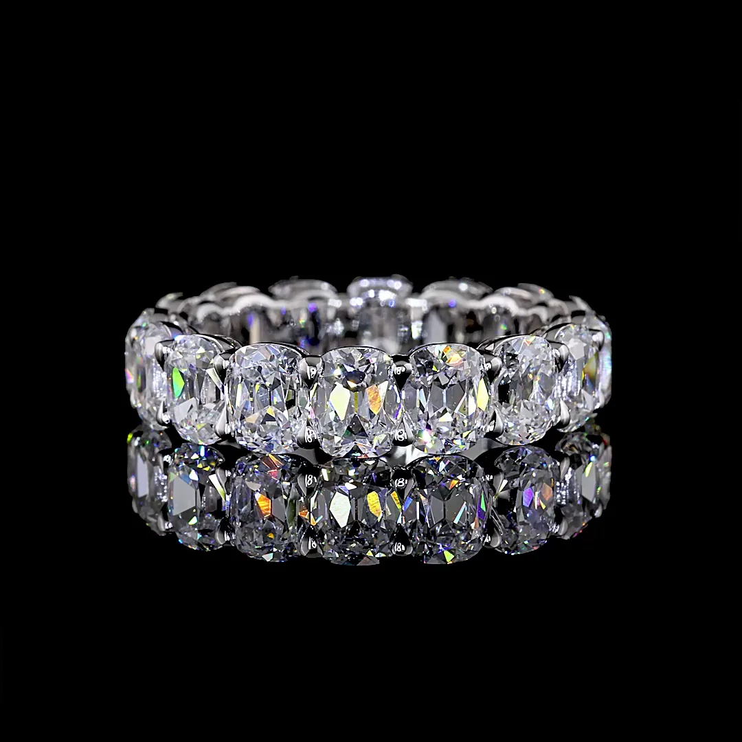 6.11 Cts 14k White Gold Antique Cushion Shape Eternity Band Eternity Band - Video