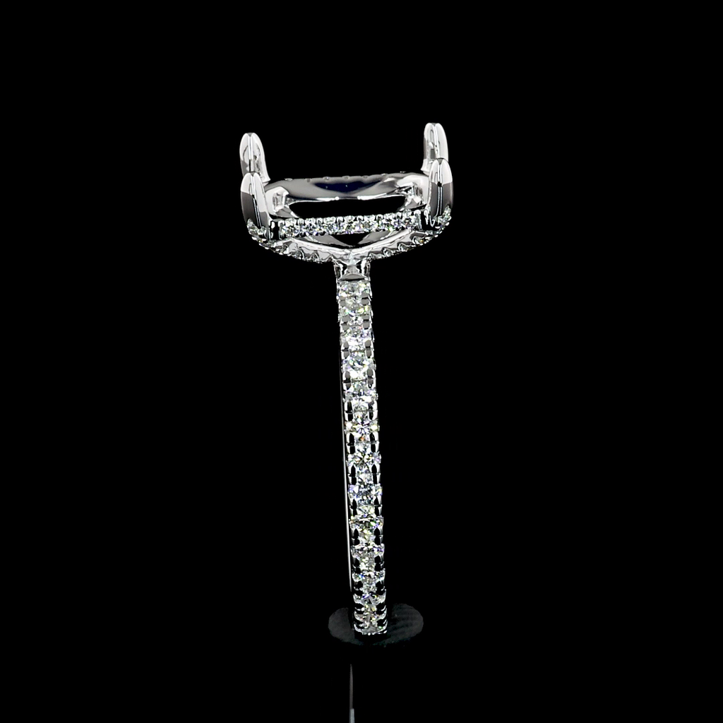 3.58 Cts 14k White Gold Radiant Shape Hidden Halo Ring - Image 2
