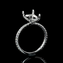 3.58 Cts 14k White Gold Radiant Shape Hidden Halo Ring - Image 4