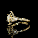 3.45 Cts 14k Yellow Gold Step Marquise Shape 3 Stones Ring - Image 2