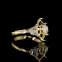 3.45 Cts 14k Yellow Gold Step Marquise Shape 3 Stones Ring - Image 3