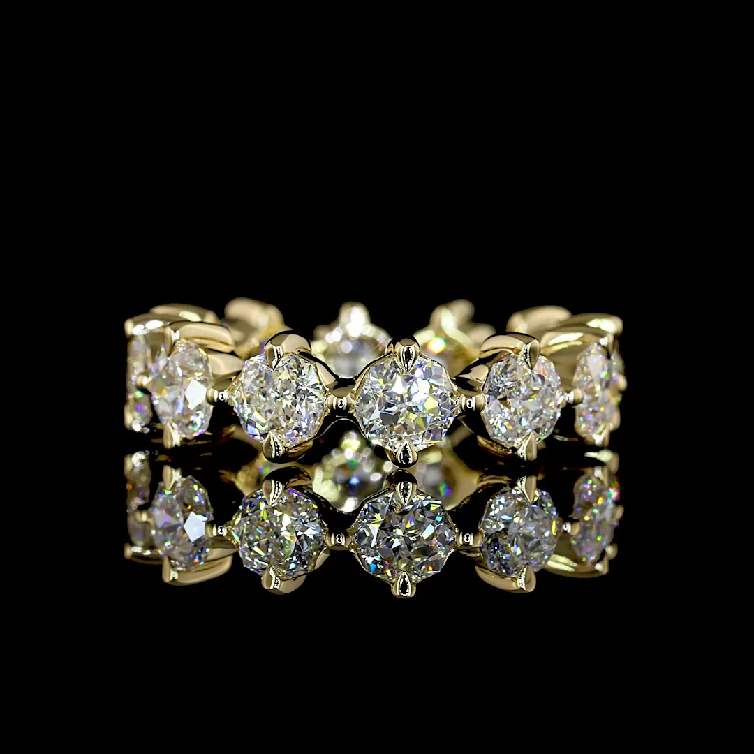 3.97 Cts 14k Yellow Gold Octagon Shape Eternity Band Eternity Band - Video