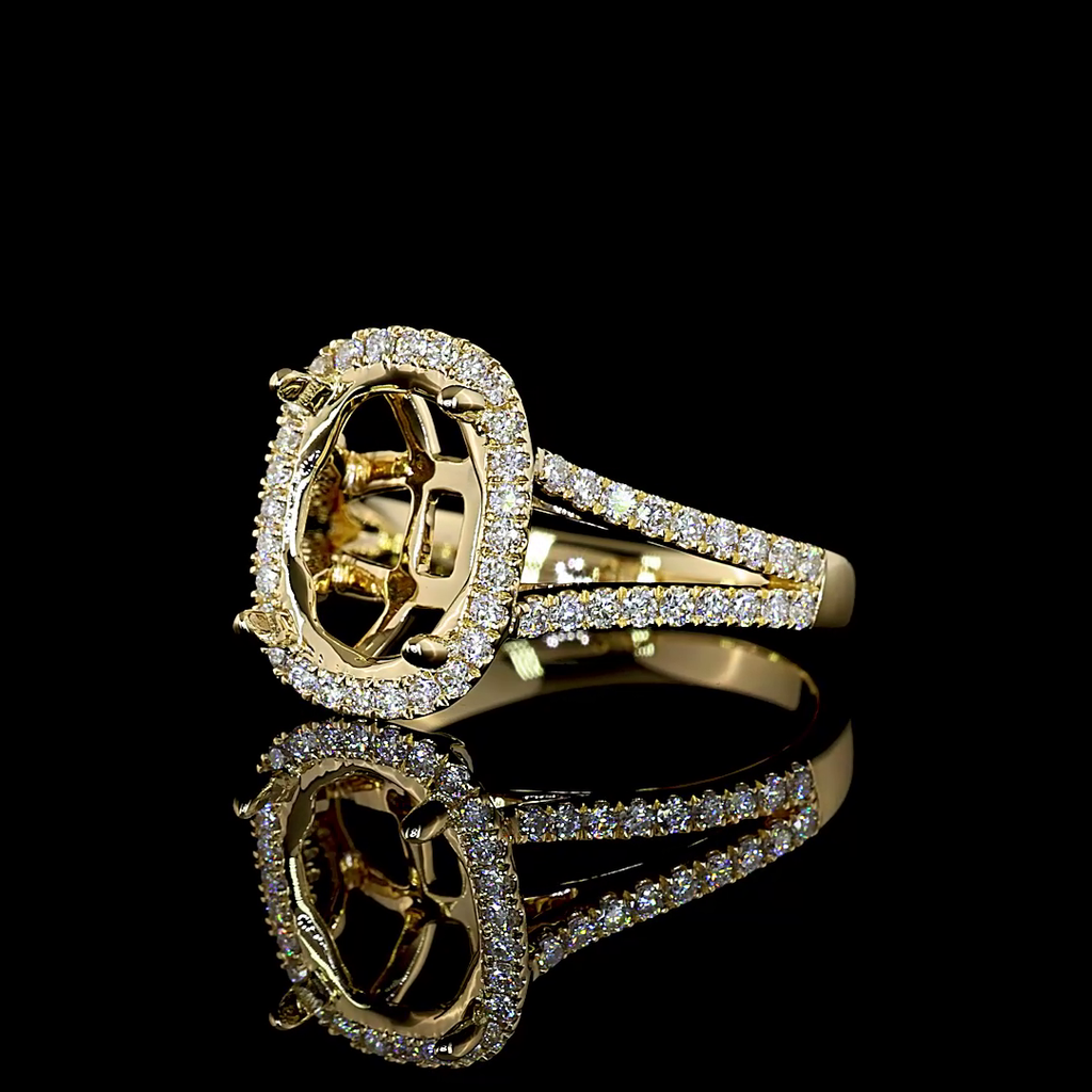 5.18 Cts 14k Yellow Gold Cushion Modified Shape Split Shank Ring - Image 2