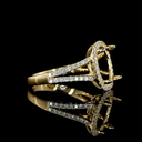 5.18 Cts 14k Yellow Gold Cushion Modified Shape Split Shank Ring - Image 3