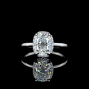 2.18 Cts 14k White Gold Cushion Brilliant Shape Hidden Halo Ring - Video