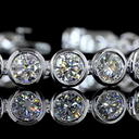 15.49 Cts 14k White Gold Round Shape Tennis Bracelet - Image 2