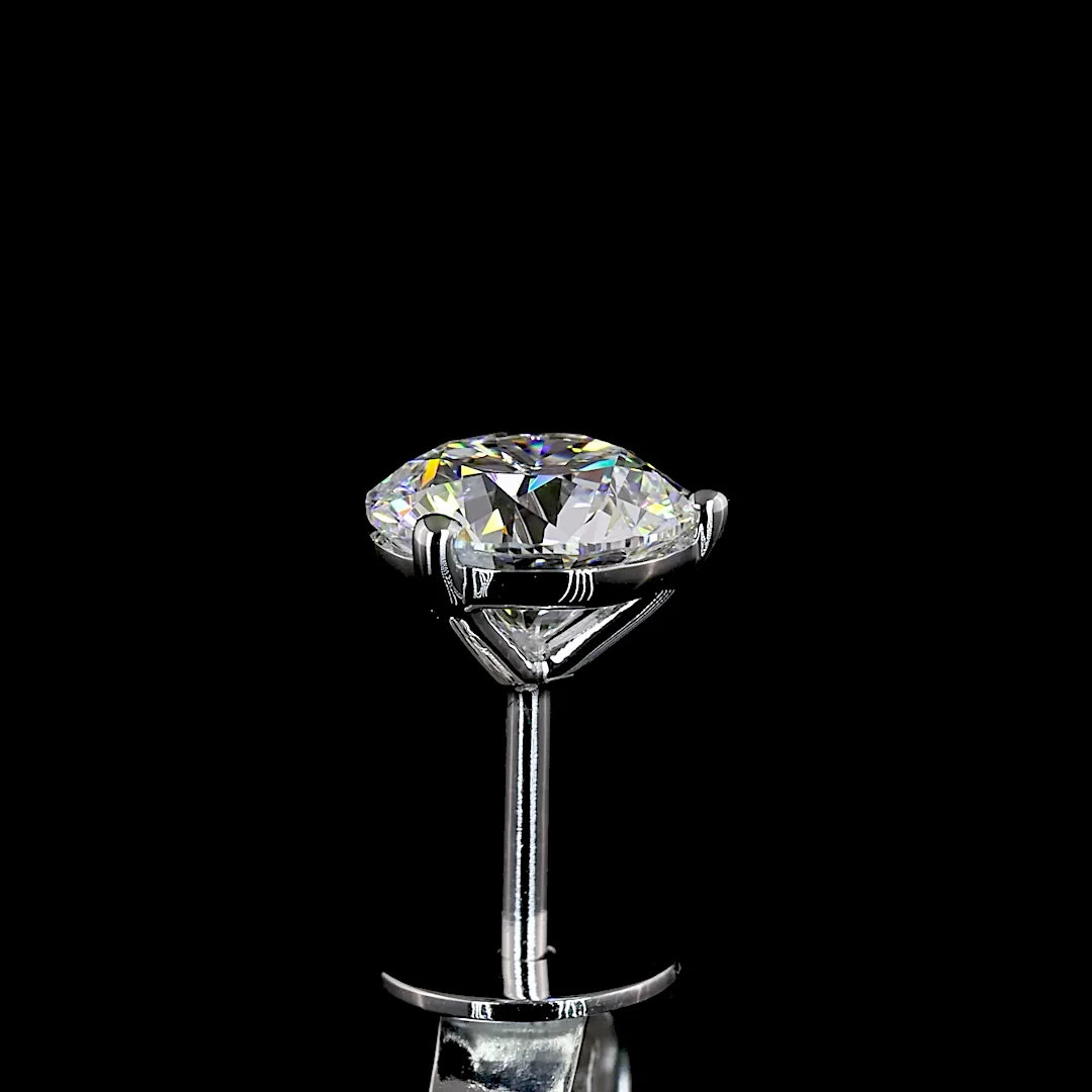 1.48 Cts 14k White Gold Round Shape Martini Earring - Image 4