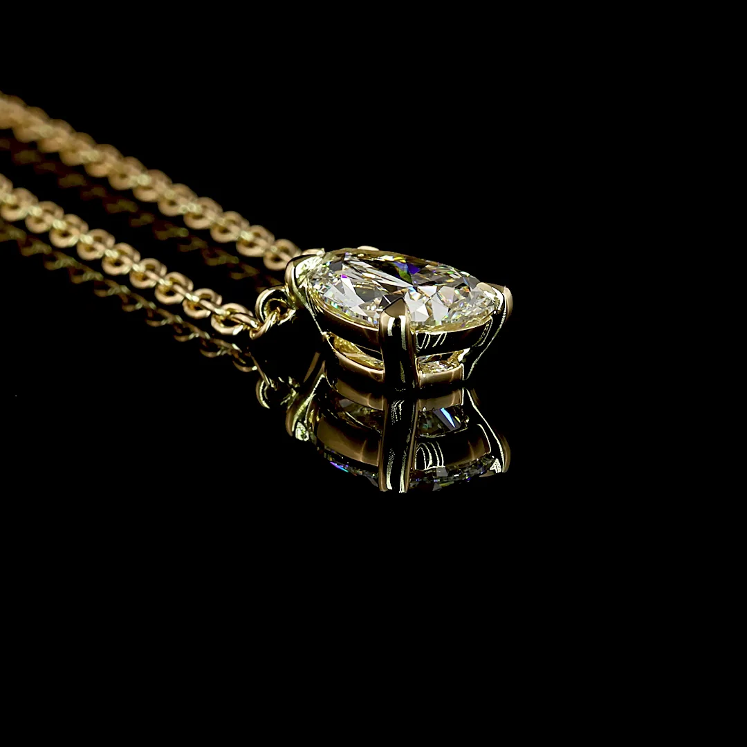 1.56 Cts 14k Yellow Gold Pear Shape Solitaire Pendant - Image 2 (4)