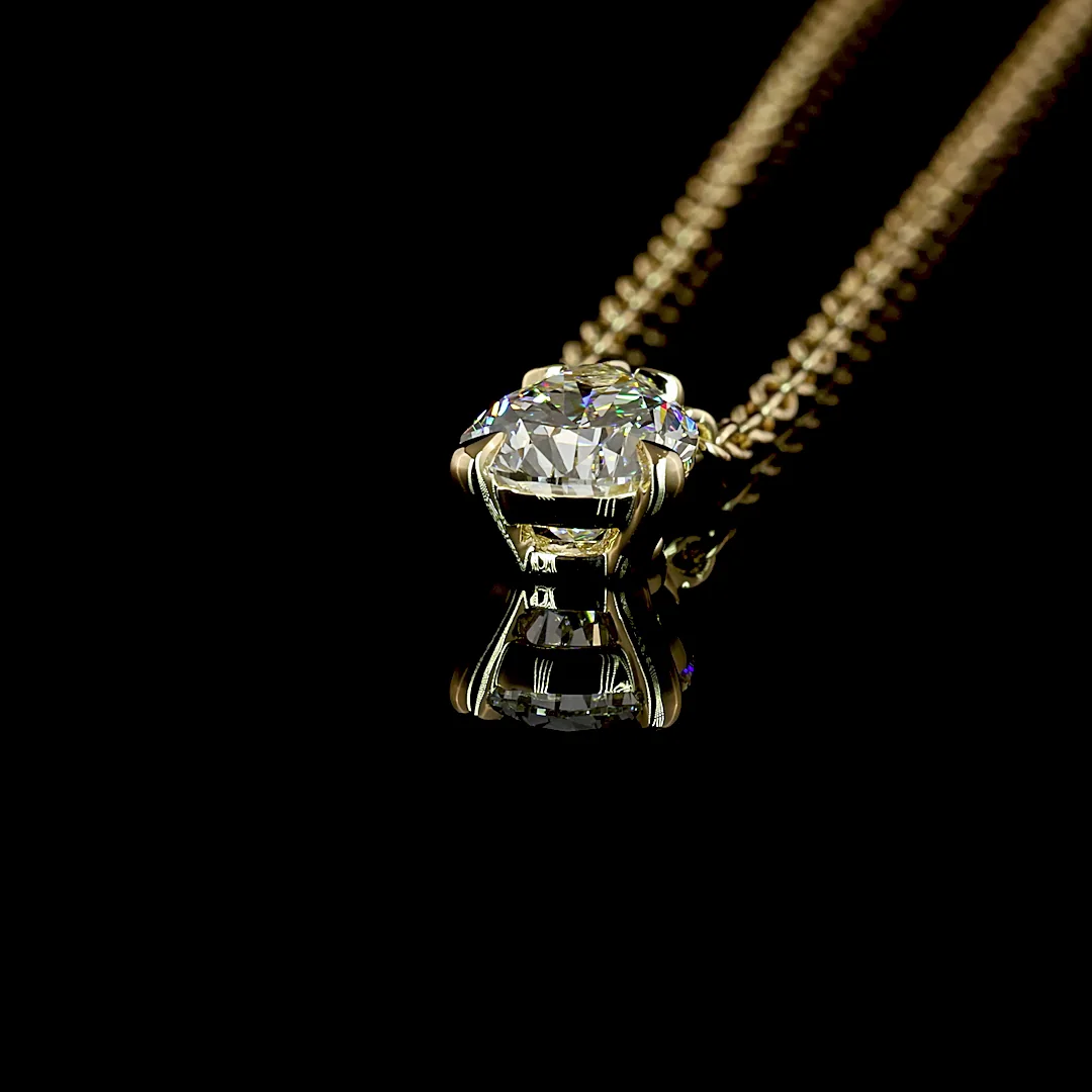 1.56 Cts 14k Yellow Gold Pear Shape Solitaire Pendant - Image 4 (2)