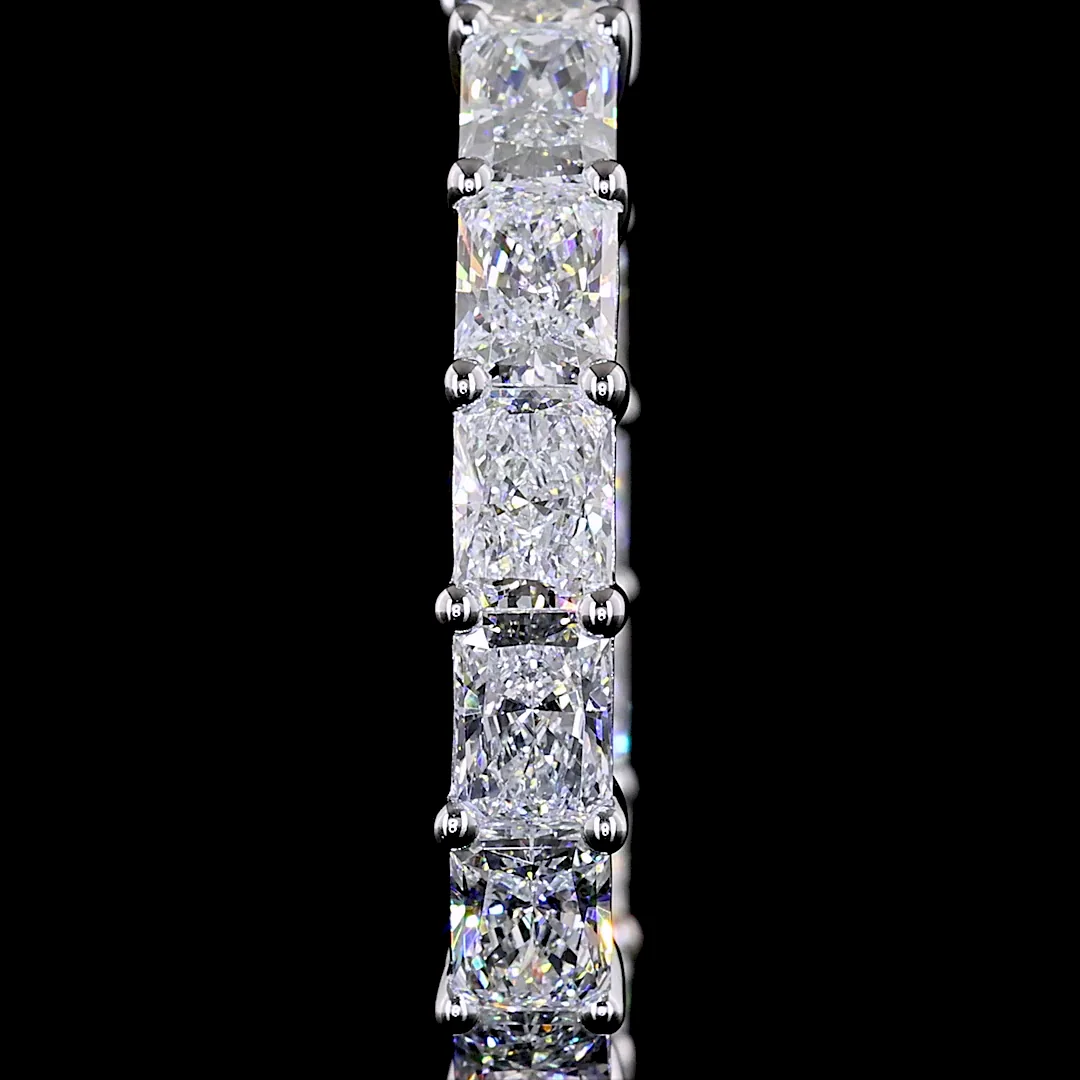 8.92 Cts 14k White Gold Radiant Shape Hoops Earring - Image 3