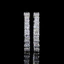 8.92 Cts 14k White Gold Radiant Shape Hoops Earring - Video