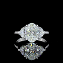 2.95 Cts 14k White Gold Oval Shape 3 Stones Ring - Video