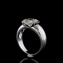 3.29 Cts 14k White Gold Cushion Brilliant Shape Solitaire Ring - Image 2